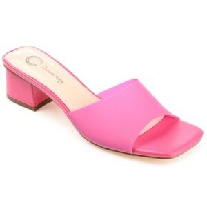 Fuchsia Open-Toe Mules